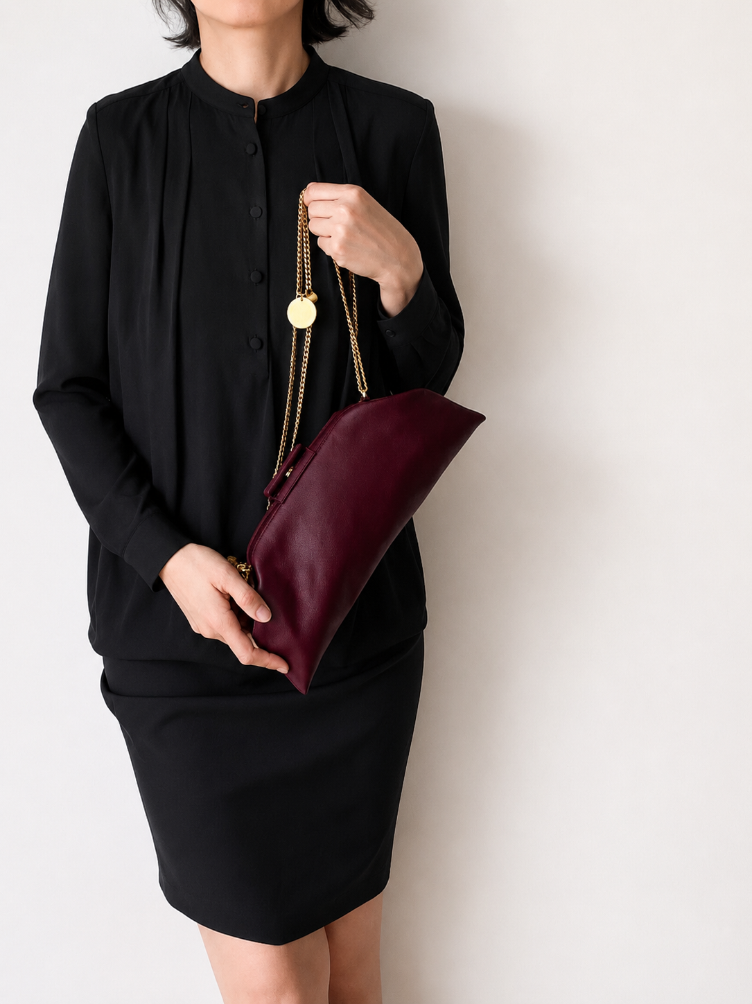ATHOLHU Baguette Soft Red Wine — Evening, Dinner Date Night, Everyday soft leather shoulder bag