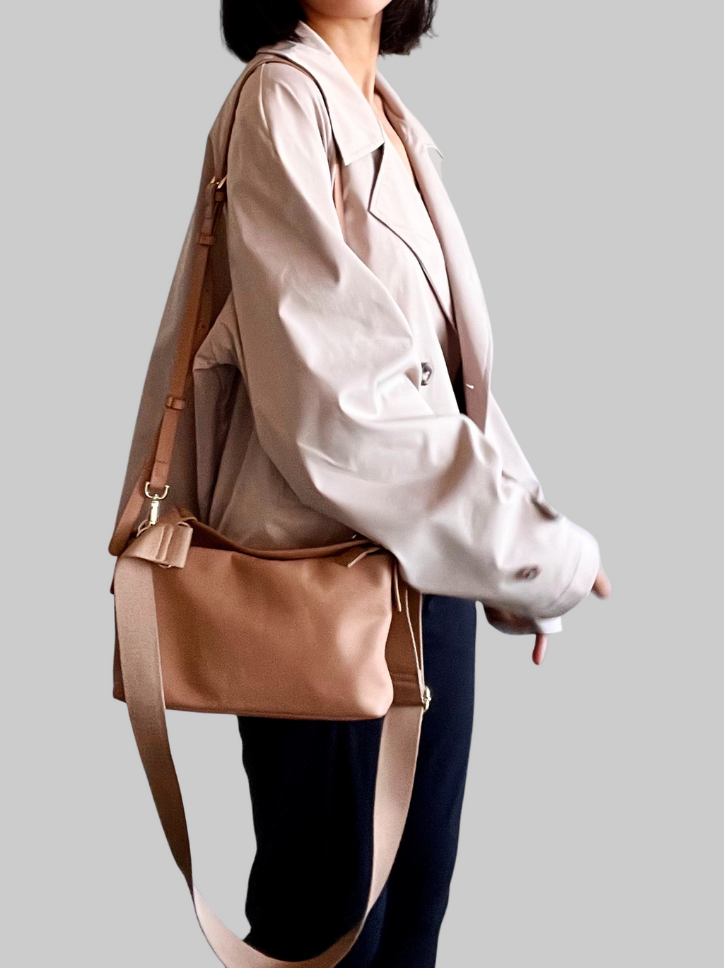 YOKO Hobo Knot Mini compact leather hobo bag with signature knot detail - handmade by ATHOLHU