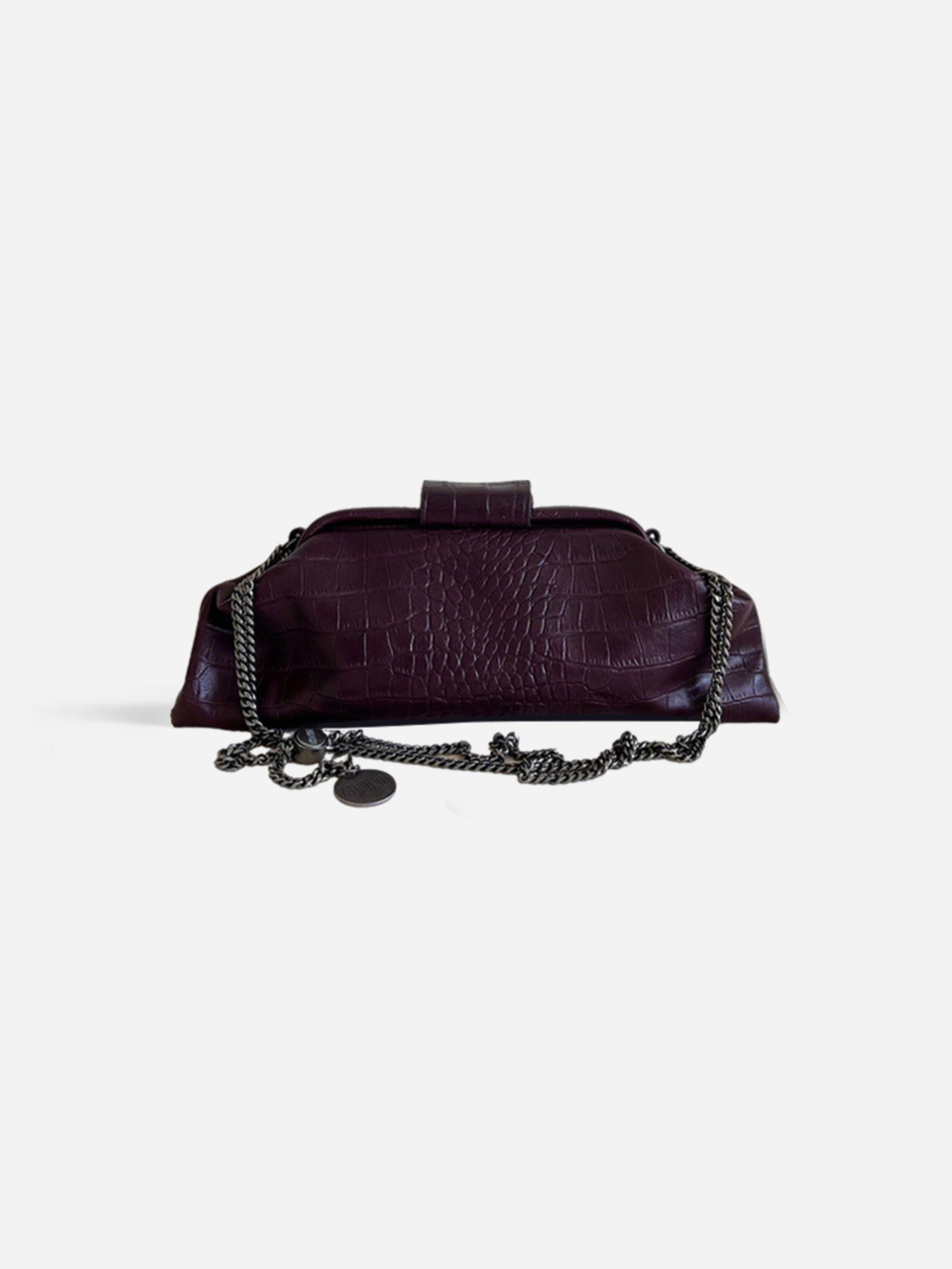 BELLA Baguette Embossed crossbody bag with adjustable chain strap