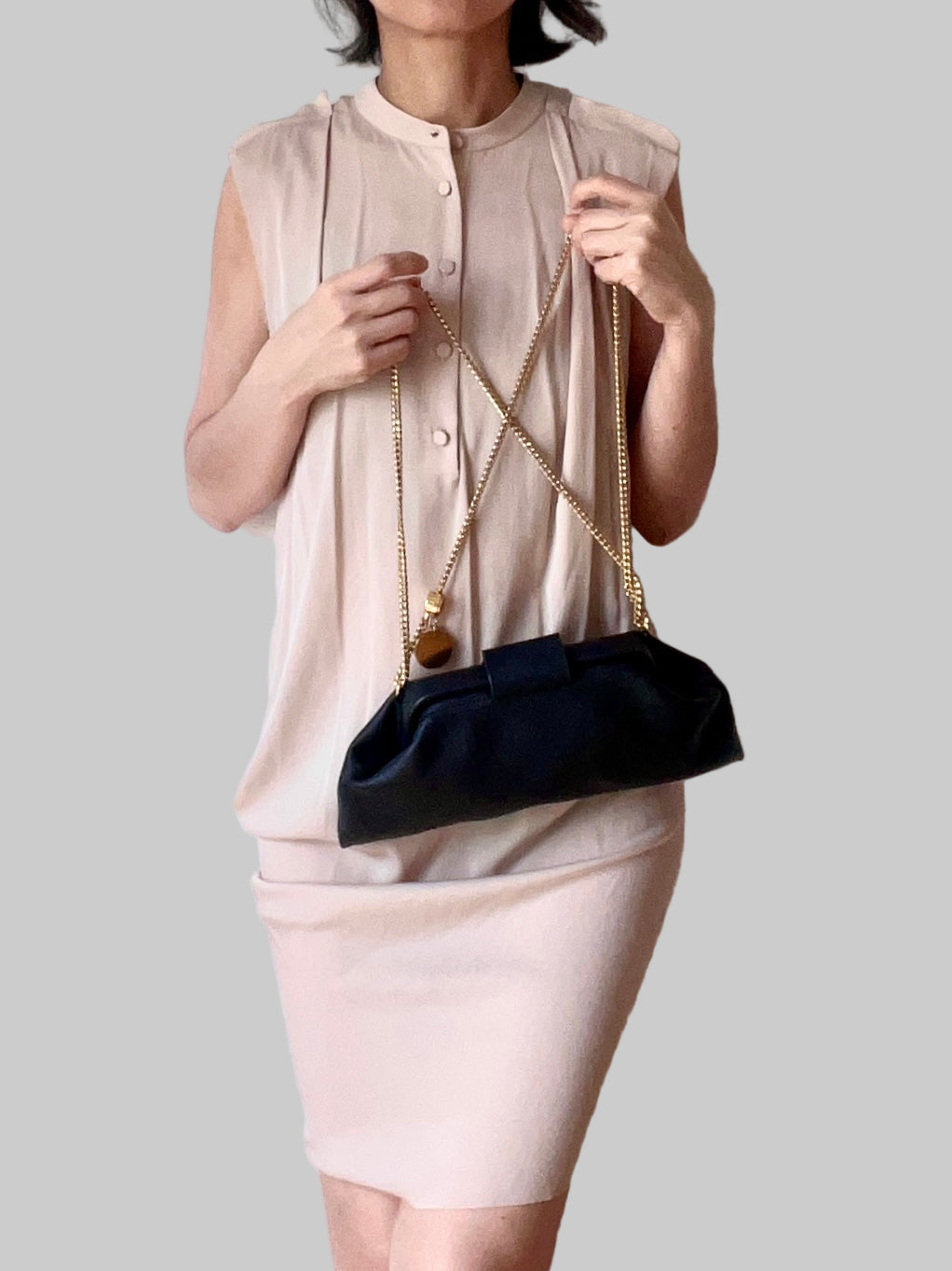 BELLA Baguette Soft luxury leather baguette handbag with adjustable chain strap - handmade by ATHOLHU