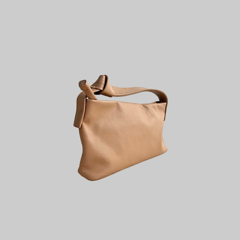 YOKO Hobo Knot Mini compact leather hobo bag with signature knot detail - handmade by ATHOLHU