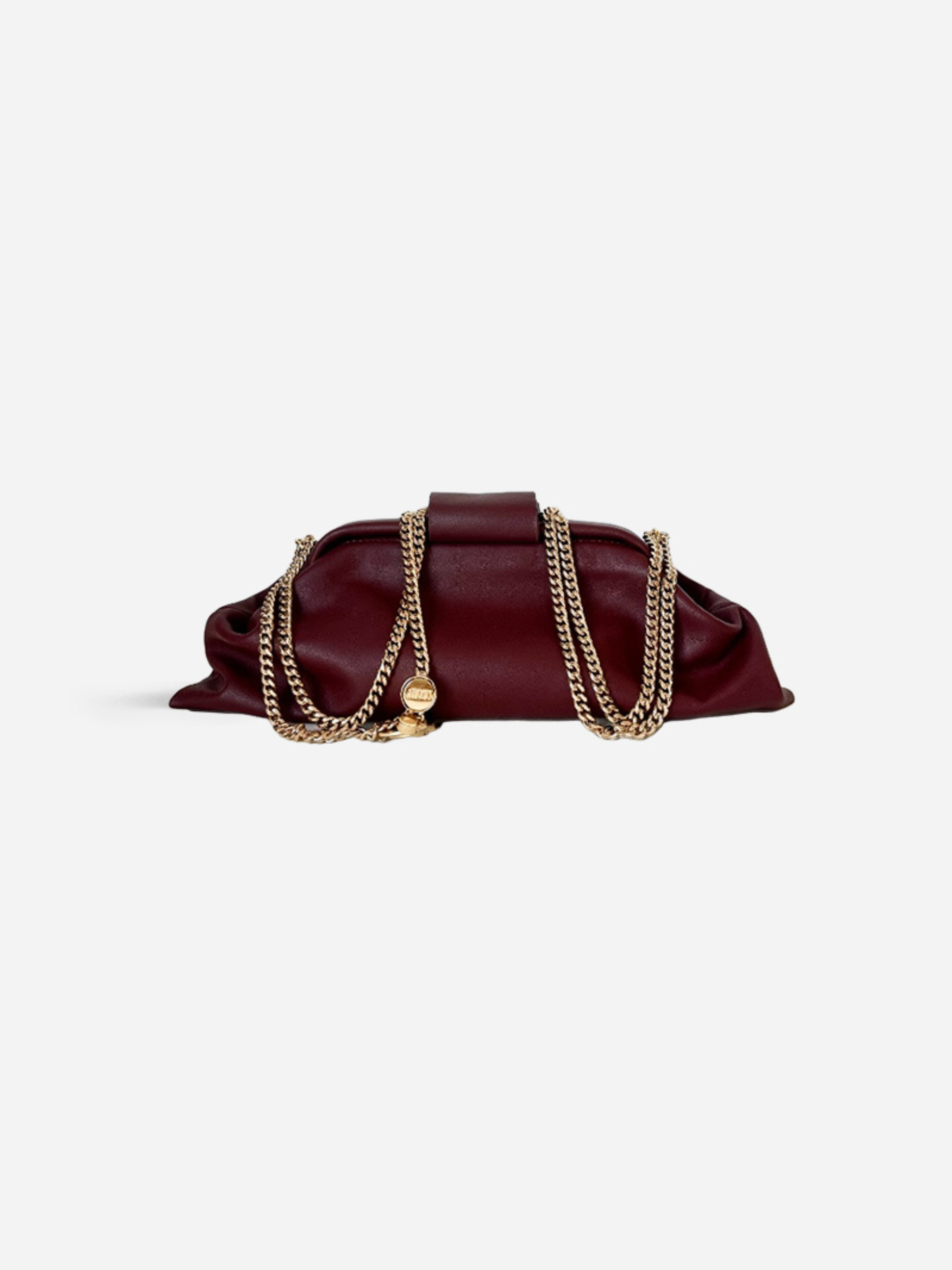 BELLA Baguette Soft in red wine- luxury leather handbag