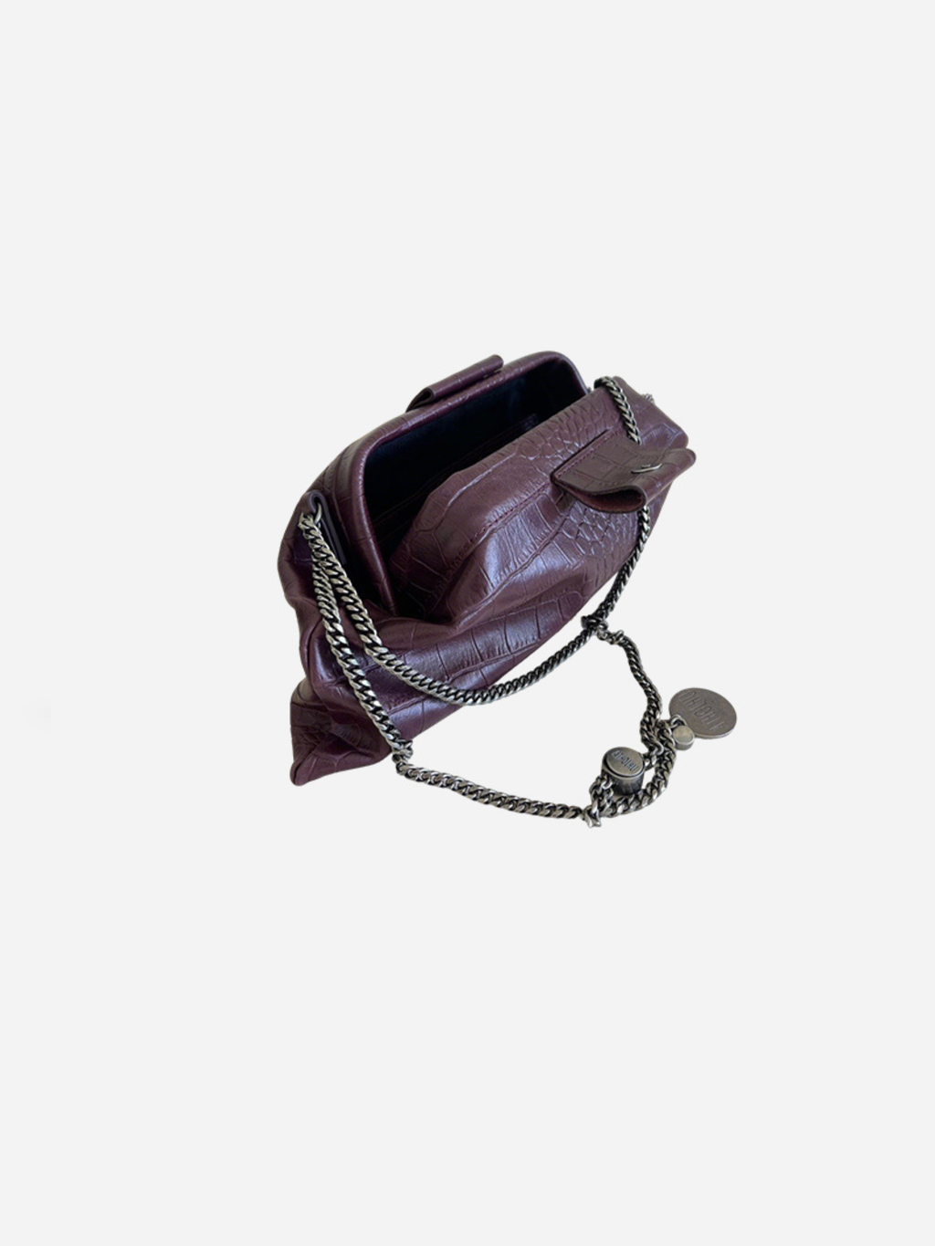 BELLA Baguette Embossed crossbody bag with adjustable chain strap